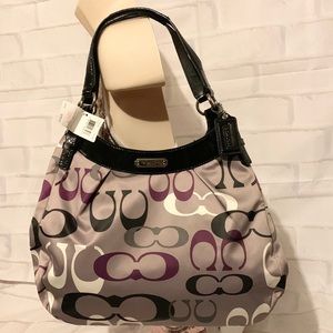 🌸 COACH F19444 🌸 SOHO OPTIC PRINT LARGE SIGNATURE LOGO HOBO MSRP $398